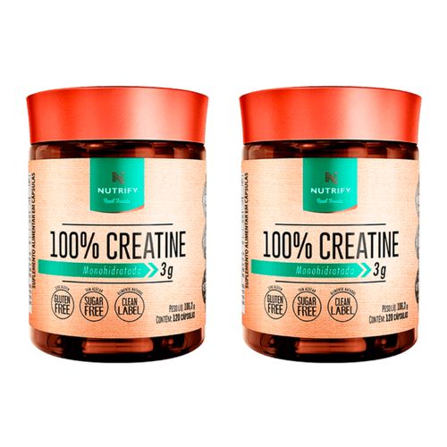 Kit 2X: Creatine 100% Creatina Monohidratada Nutrify 120 Cápsulas