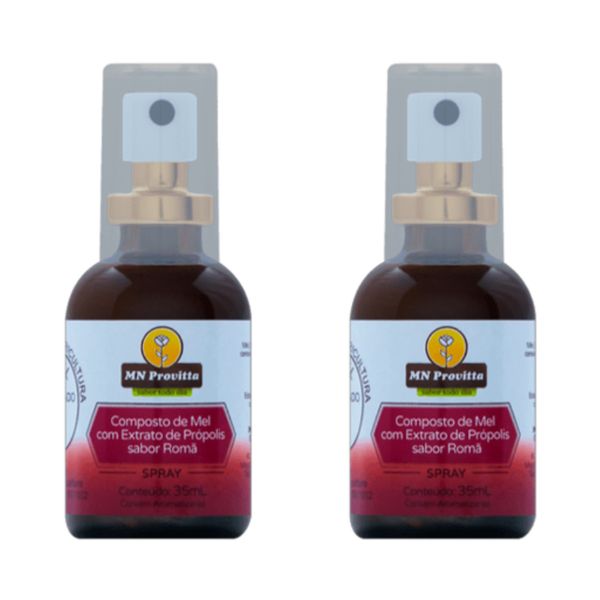 Kit 2X: Composto de Mel e Extrato de Própolis Sabor Romã Spray MN Provitta 35ml