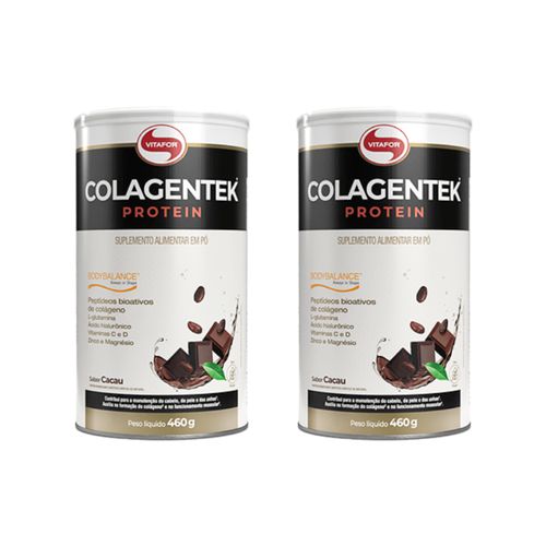 Kit 2X: Colagentek Protein Colágeno Hidrolisado Cacau Vitafor 460g Kit 2X: Colagentek Protein Colágeno Hidrolisado Cacau Vitafor 460g