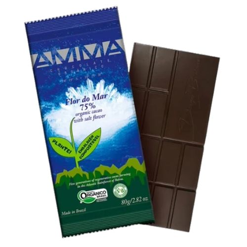 Chocolate 75% Cacau Flor do Mar Orgânico Amma Chocolate 80g