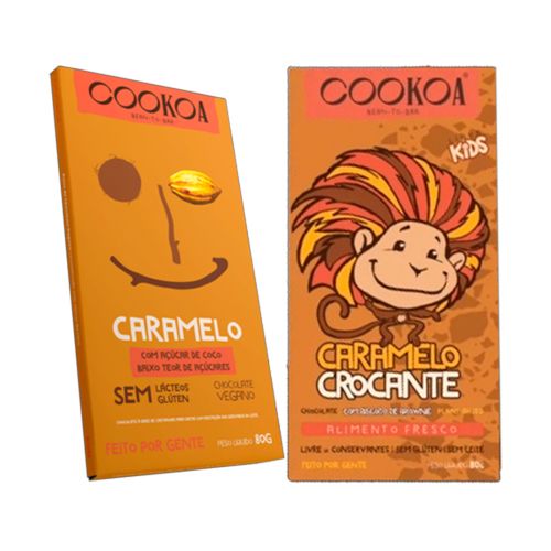 Kit 2 Chocolates Caramelo Cookoa: Caramelo, Caramelo Crocante Kit 2 Chocolates Caramelo Cookoa: Caramelo, Caramelo Crocante