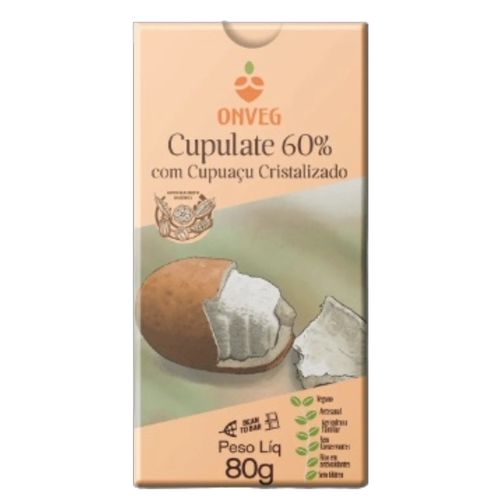 Cupulate 60% com Cupuaçu Cristalizado Onveg 80g