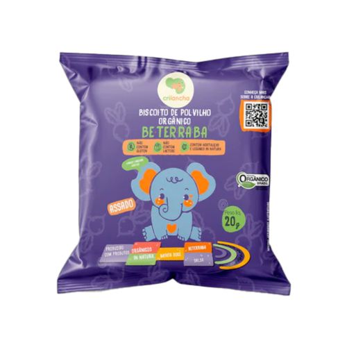 Biscoito de Polvilho Beterraba Vegano Orgânico Crilancha 20g Biscoito de Polvilho Beterraba Vegano Orgânico Crilancha 20g