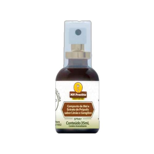 Composto de Mel e Extrato de Própolis Sabor Limão e Gengibre Spray MN Provitta 35ml Composto de Mel e Extrato de Própolis Sabor Limão e Gengibre Spray MN Provitta 35ml