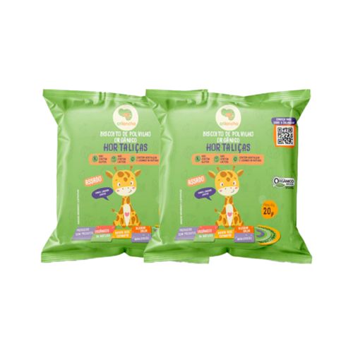 Kit 2X: Biscoito de Polvilho Hortaliças Vegano Orgânico Crilancha 20g Kit 2X: Biscoito de Polvilho Hortaliças Vegano Orgânico Crilancha 20g