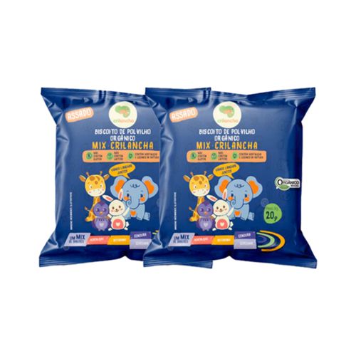 Kit 2X: Biscoito de Polvilho Mix Vegano Orgânico Crilancha 20g Kit 2X: Biscoito de Polvilho Mix Vegano Orgânico Crilancha 20g