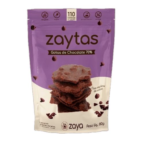 Biscoito Zaytas Gotas de Chocolate Sem Glúten Zaya 80g