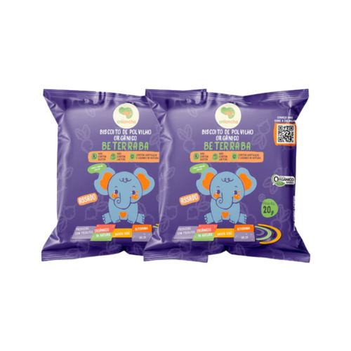 Kit 2X: Biscoito de Polvilho Beterraba Vegano Orgânico Crilancha 20g Kit 2X: Biscoito de Polvilho Beterraba Vegano Orgânico Crilancha 20g