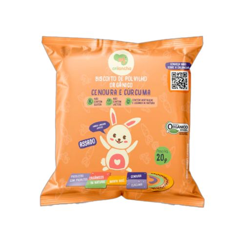 Biscoito de Polvilho Cenoura e Cúrcuma Vegano Orgânico Crilancha 20g Biscoito de Polvilho Cenoura e Cúrcuma Vegano Orgânico Crilancha 20g
