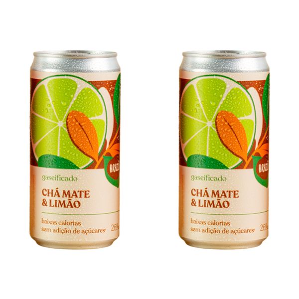 Kit 2X: Chá Mate com Limão Gaseificado Brazô 269ml