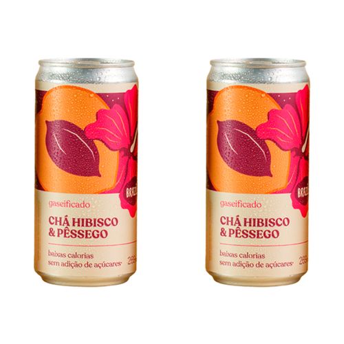 Kit 2X: Chá de Hibisco com Pêssego Gaseificado Brazô 269ml Kit 2X: Chá de Hibisco com Pêssego Gaseificado Brazô 269ml