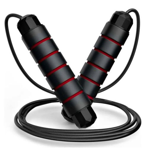 Corda de Pular Ajustável Fitness Academia Treino Funcional Resistente 2,8m Preto