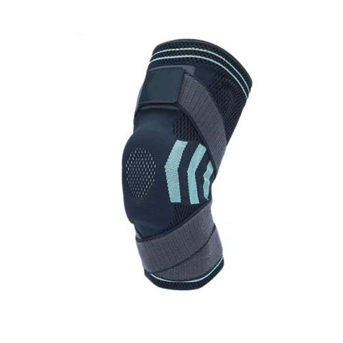 Joelheira Compressão Estabilizador Esportivo Silicone Gel com Faixa Ajustável Suporte para Joelho Preto
