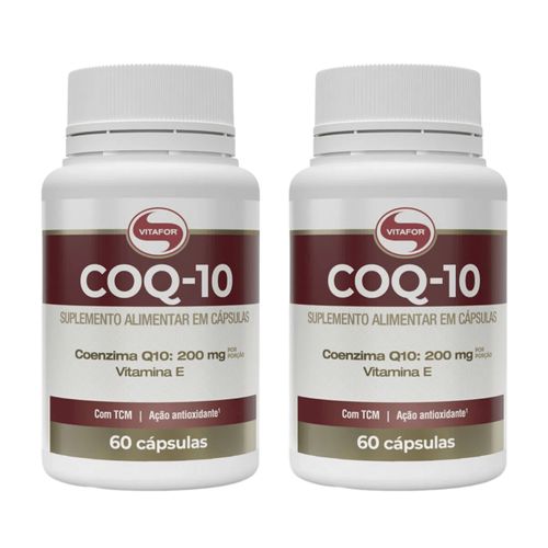 Kit 2 Coenzima Q10 200mg Vitamina E TCM Antioxidante 60 Caps Vitafor Kit 2 Coenzima Q10 200mg Vitamina E TCM Antioxidante 60 Caps Vitafor