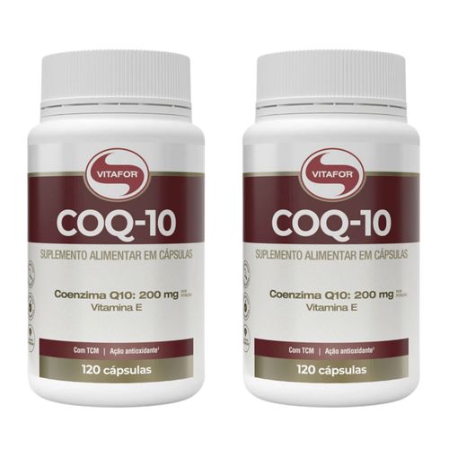 Kit 2 Coenzima Q10 200mg Vitamina E TCM Antioxidante 120 Caps Vitafor Kit 2 Coenzima Q10 200mg Vitamina E TCM Antioxidante 120 Caps Vitafor