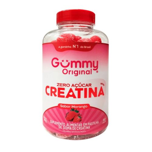 Gummy Creatina Zero Açúcar Sabor Morango 90unid