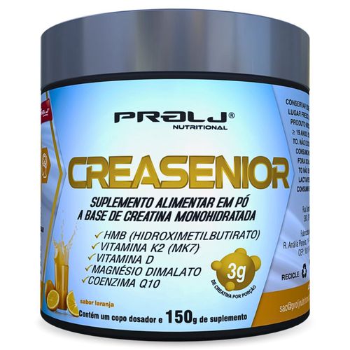 CREASENIOR CREATINA MONOHIDRATADA COM HMB, MAGNÉSIO DIMALATO, VITAMINA K E VITAMINA D | 150g SABOR LARANJA PROL CREASENIOR CREATINA MONOHIDRATADA 150g SABOR LARANJA CREASENIOR CREATINA MONOHIDRATADA COM HMB, MAGNÉSIO DIMALATO, VITAMINA K E VITAMINA D | 150g SABOR LARANJA PROL CREASENIOR CREATINA MONOHIDRATADA 150g SABOR LARANJA