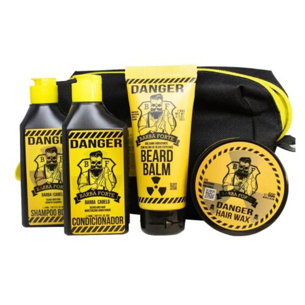 Barba Forte Kit Viagem Danger 4 Produtos + Necessarie Brinde !