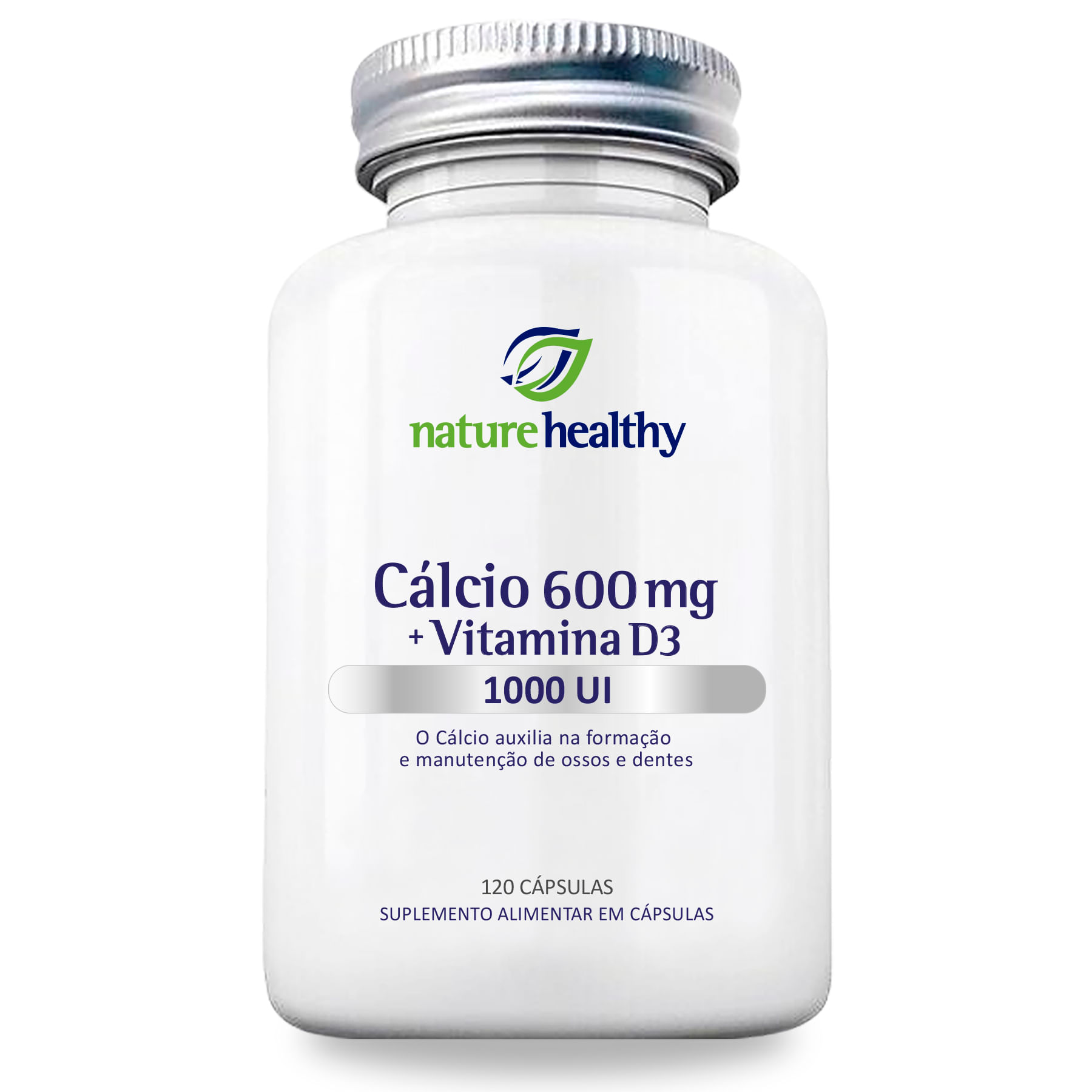 CÁLCIO 600MG + VITAMINA D3 1000UI c/ 120 NATURE HEALTHY