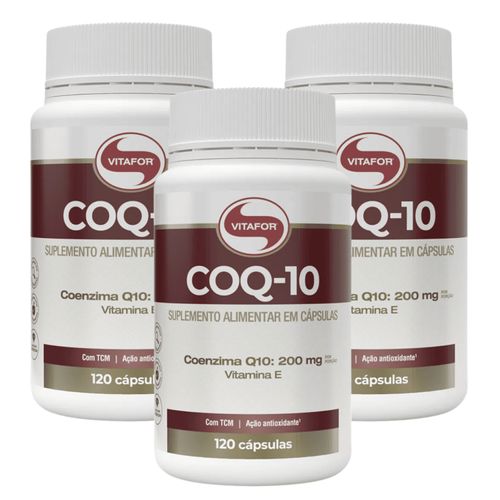 Kit 3 Coenzima Q10 200mg Vitamina E TCM Antioxidante 120 Caps Vitafor Kit 3 Coenzima Q10 200mg Vitamina E TCM Antioxidante 120 Caps Vitafor