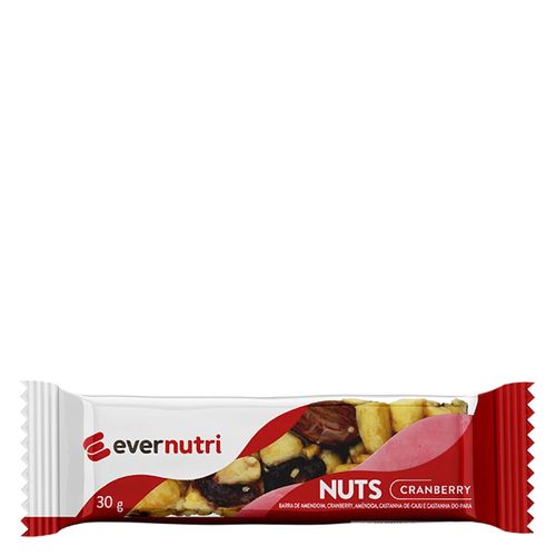 Kit Barra De Nuts Cranberry Ever Nutri 30g 12 Unidades