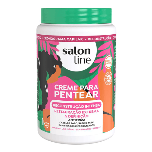 Kit Salon Line Creme Reconstrução Intensa + Nutrição Reparadora + Brilho Máximo 1kg Cada