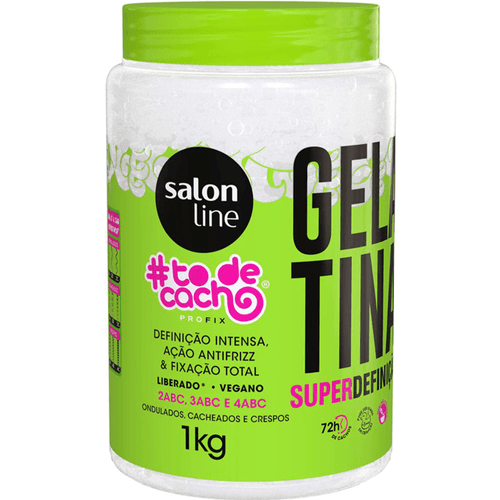 Kit Salon Line Gelatina #To De Cacho Super Definição 1kg + 2 Óleo De Coco S.O.S Cachos 42ml