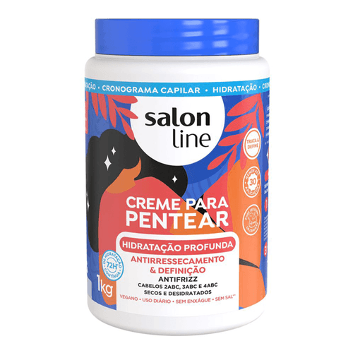 Kit Salon Line Creme Hidratação Profunda 1kg + Gelatina #To De Cacho Super Definição 1kg + Óleo De Coco S.O.S Cachos 42ml