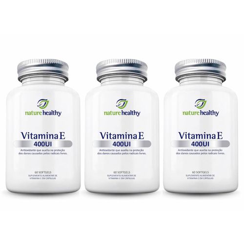 COMBO c/ 3 - VITAMINA E 400UI c/ 60 NATURE HEALTHY