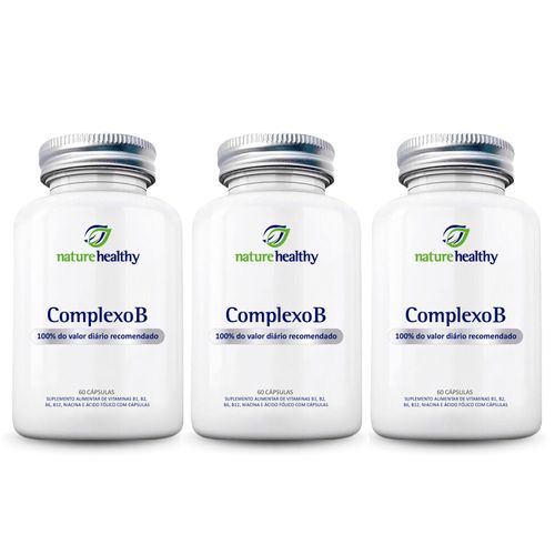 COMBO c/ 3 - COMPLEXO B 100% IDR c/ 60 NATURE HEALTHY COMBO c/ 3 - COMPLEXO B 100% IDR c/ 60 NATURE HEALTHY