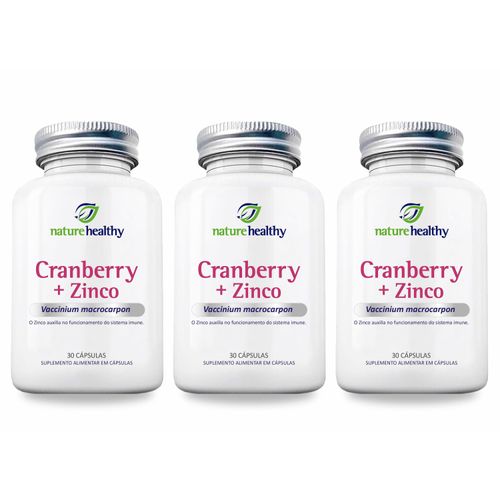 COMBO c/ 3 - CRANBERRY EXOCYAN + ZINCO 11MG c/ 30 NATURE HEALTHY COMBO c/ 3 - CRANBERRY EXOCYAN + ZINCO 11MG c/ 30 NATURE HEALTHY