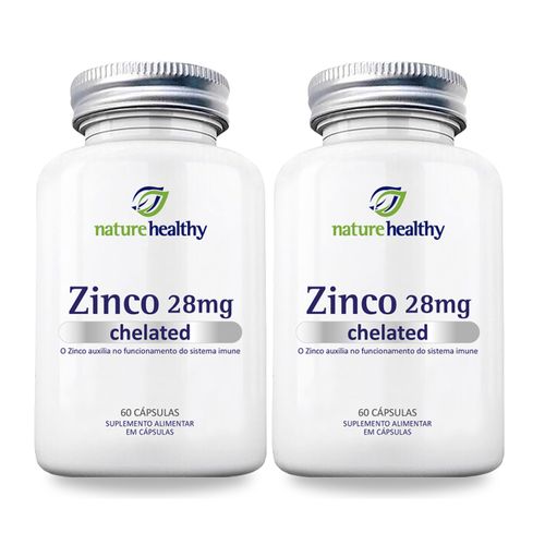 COMBO c/ 2 - ZINCO QUELATO 28MG c/ 60 NATURE HEALTHY