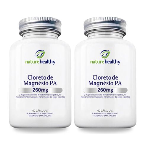 COMBO c/ 2 - CLORETO DE MAGNÉSIO P.A. 260MG c/ 60 NATURE HEALTHY COMBO c/ 2 - CLORETO DE MAGNÉSIO P.A. 260MG c/ 60 NATURE HEALTHY
