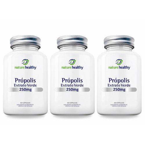 COMBO c/ 3 - PRÓPOLIS EXTRATO VERDE 250MG c/ 60 NATURE HEALTHY