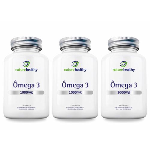 COMBO c/ 3 - ÔMEGA 3 1.000MG FISH OIL MEG-3 c/ 120 NATURE HEALTHY COMBO c/ 3 - ÔMEGA 3 1.000MG FISH OIL MEG-3 c/ 120 NATURE HEALTHY