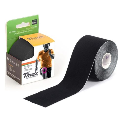 Bandagem Elástica Adesiva Knesio Tape Preta - TMAX Bandagem Elástica Adesiva Knesio Tape Preta - TMAX