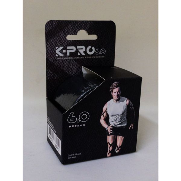 Bandagem Elástica Adesiva 6m X 5cm - PRETO - K-PRO Bandagem Elastica Adesiva 6M X 5CM - PRETO - K-PRO