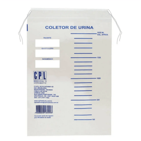 Coletor de Urina Descartável - 2000ml - CPL Medicals Unidade Unidade