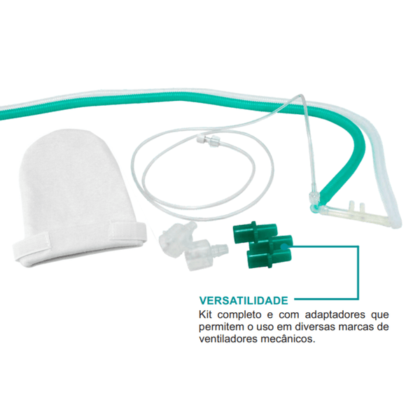 Kit Completo para Suporte Ventilatório CPAP Neonatal com Cânula em Silicone - Calibre 10 - GMI