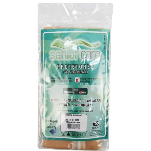 Protetor PVC Siliconizado para Almofada Caixa de Ovo com Ziper Bege - Senior care