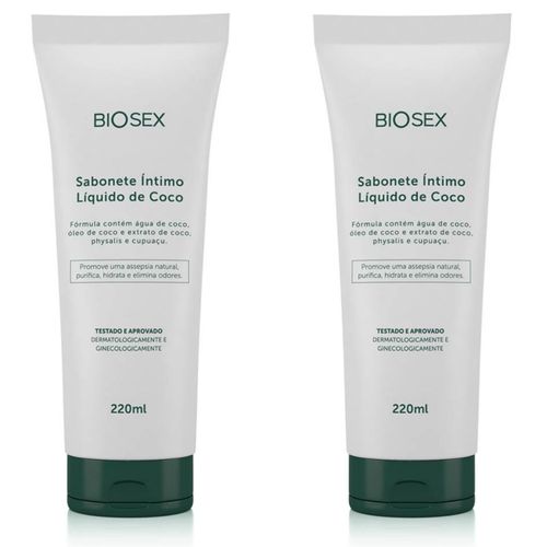 2 Sabonete Líquido Intimo Oleo De Côco Região Intima Biosex 2 Sabonete Líquido Intimo Oleo De Côco Região Intima Biosex