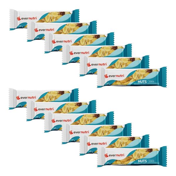 Kit Barra De Nuts Ever Nutri Coco 30g 12 Unidades
