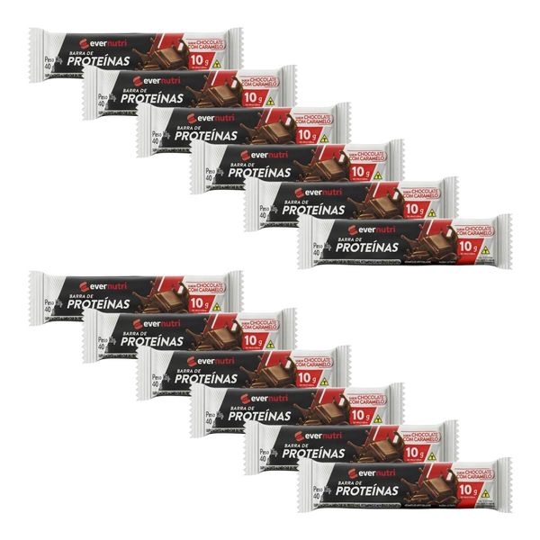 Kit Barra De Proteína Ever Nutri Chocolate 40g 12 Unidades