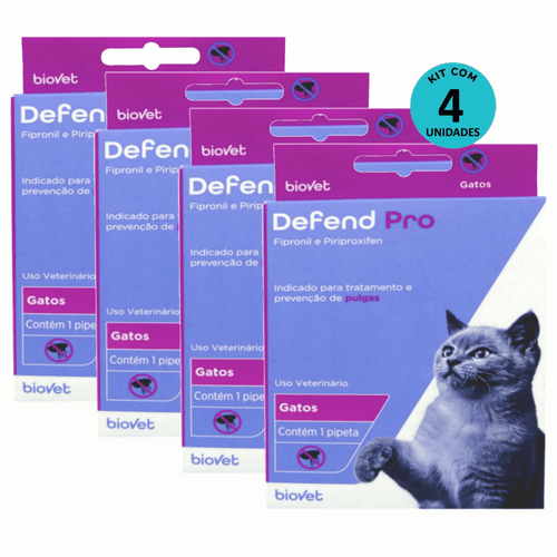 Kit 4 Defend Pro Gatos - Biovet Kit 4 Defend Pro Gatos - Biovet
