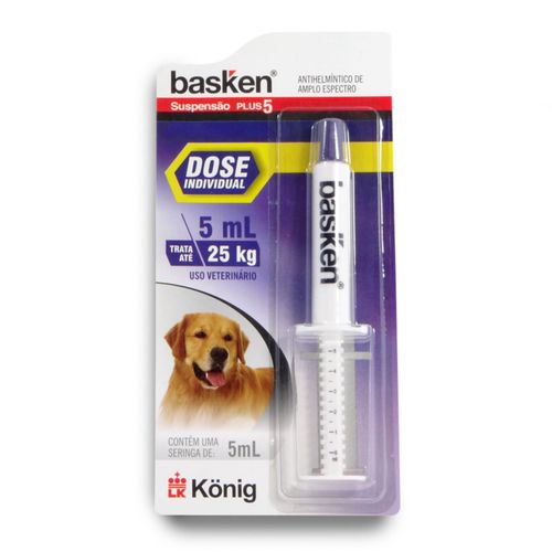Vermífugo Basken Suspensão Plus 5 könig 5ml