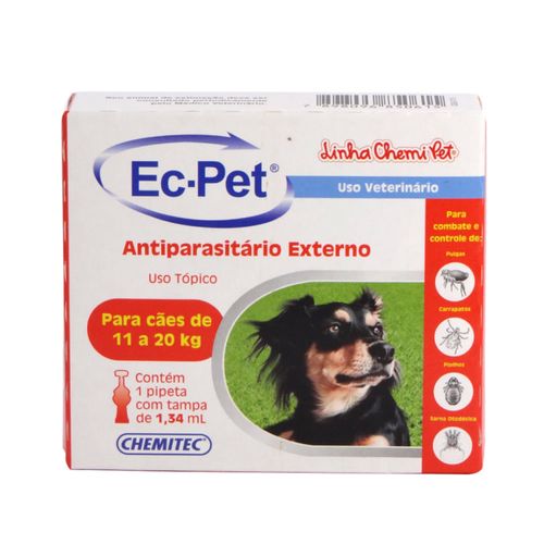 Ec-Pet Chemitec c/ 1 Pipeta de 1,34ml p/ Cães de 11 a 20kg Ec-Pet Chemitec c/ 1 Pipeta de 1,34ml p/ Cães de 11 a 20kg
