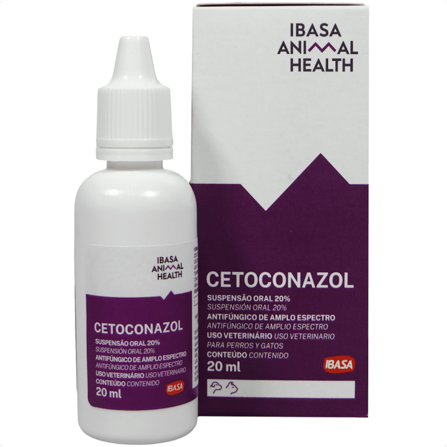 CETOCONAZOL SUSPENSÃO ORAL 20% IBASA 20ML PARA CÃES E GATOS