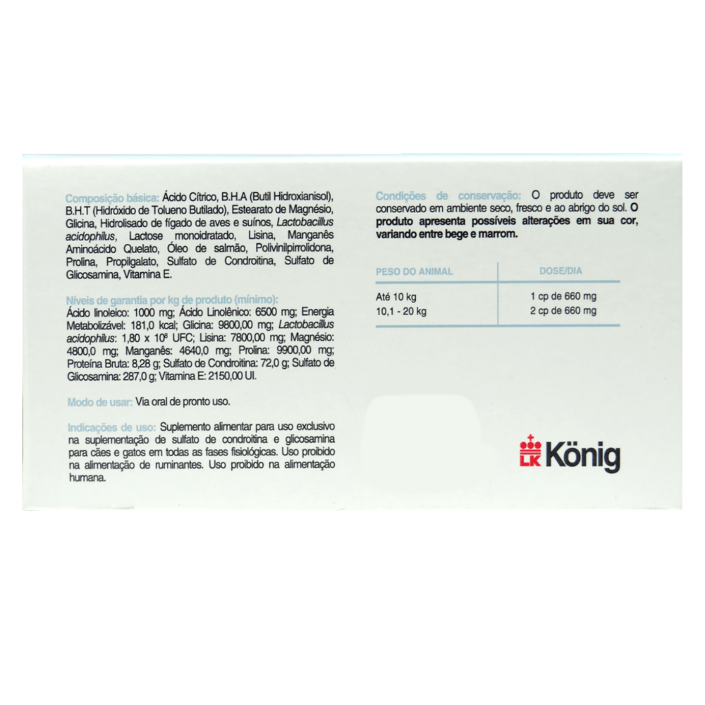 OSTEOSYN 660MG VITAMINAS CÃES E GATOS 60 COMPRIMIDOS KONIG - Drogaria ...