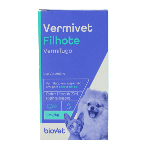 Vermífugo Vermivet Filhotes Biovet 20ml Vermífugo Vermivet Filhotes Biovet 20ml