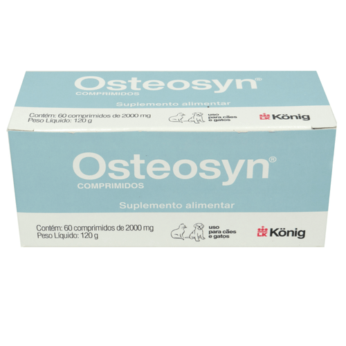 Suplemento Alimentar Osteosyn König 2000mg p/ Cães Grandes c/ 60 Comprimidos Suplemento Alimentar Osteosyn König 2000mg p/ Cães Grandes c/ 60 Comprimidos